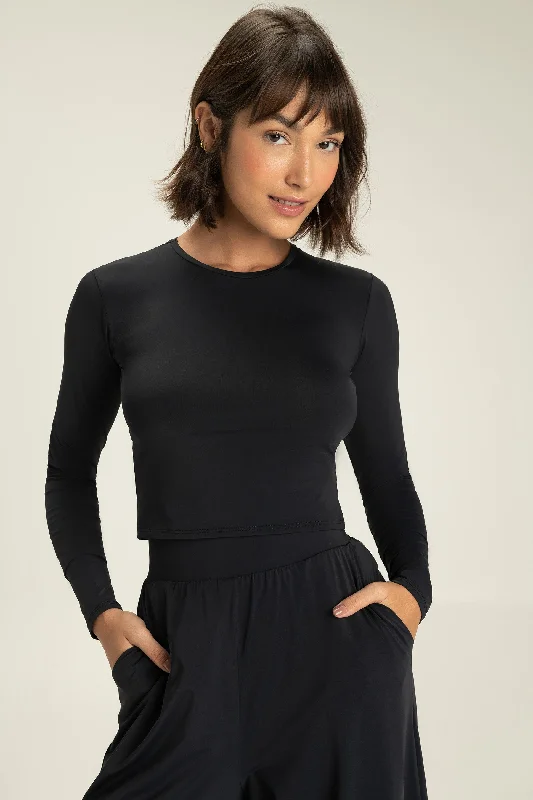 Women's Trendy Long Sleeve Shirt for Cold Weather -Long Sleeve Crop Top