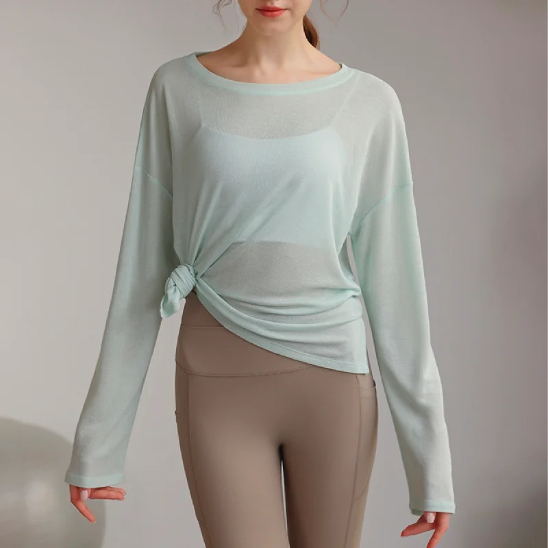 Women's Comfy Long Sleeve Tee for Day or Night Wear -Long Sleeve Pullover