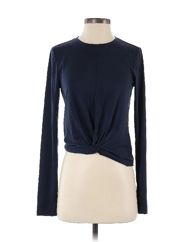 Women's Casual Long Sleeve T-shirt with Sleeve Details -Long Sleeve Top