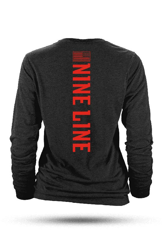 Women's Printed Casual Long Sleeve T-shirt -Basic Stamp Logo - Long Sleeve T-Shirt