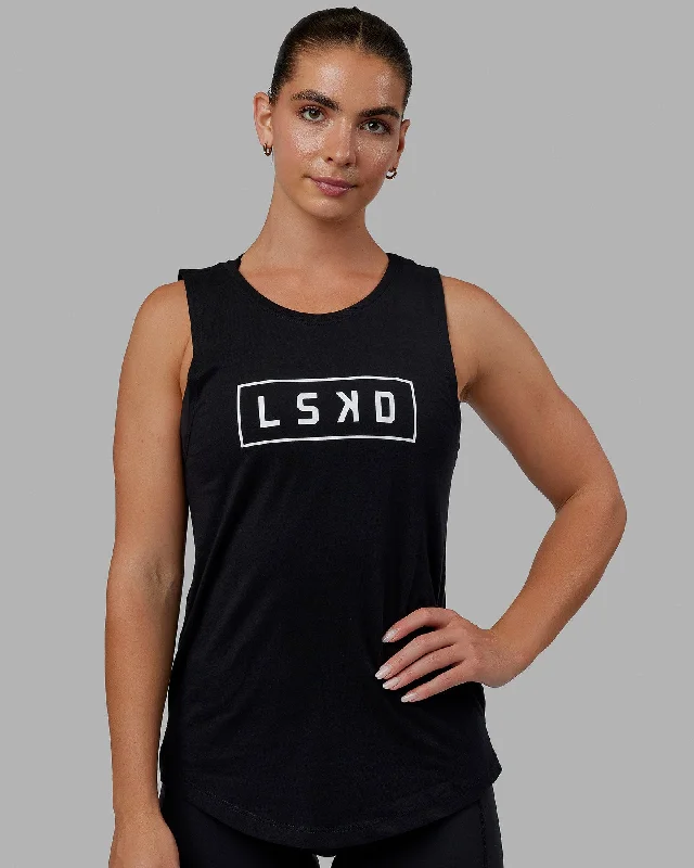 Women's Strapless Tank Tops -Luna Tank - Black-White