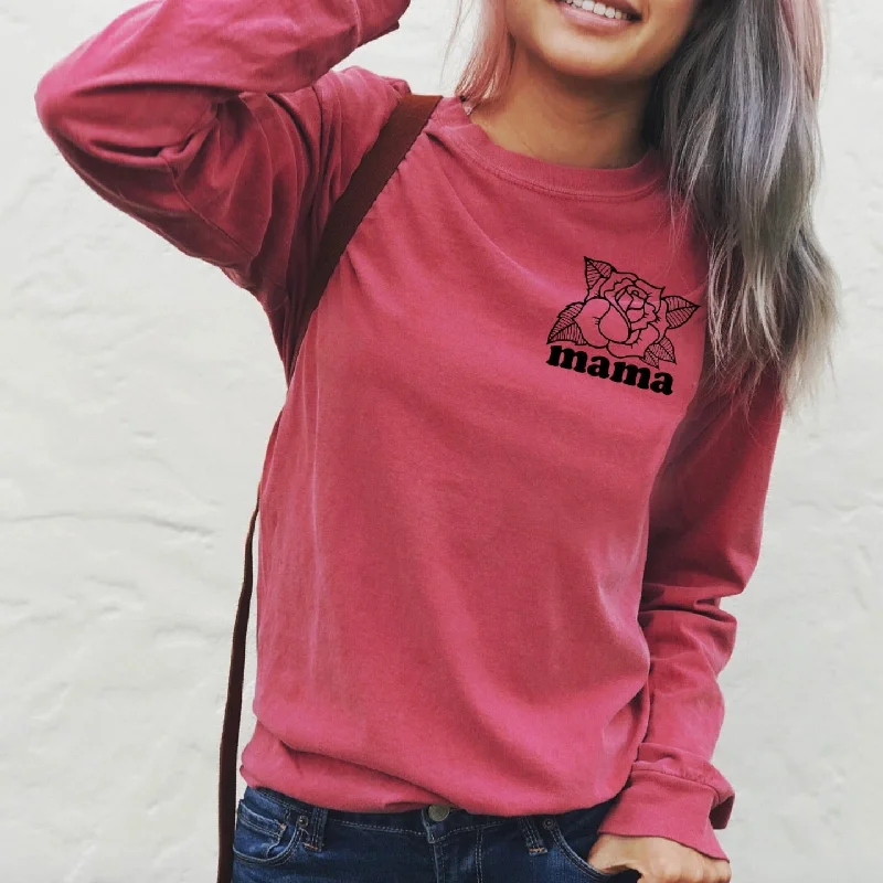 Women's Cotton Long Sleeve Top -Mama Rose • Long sleeve