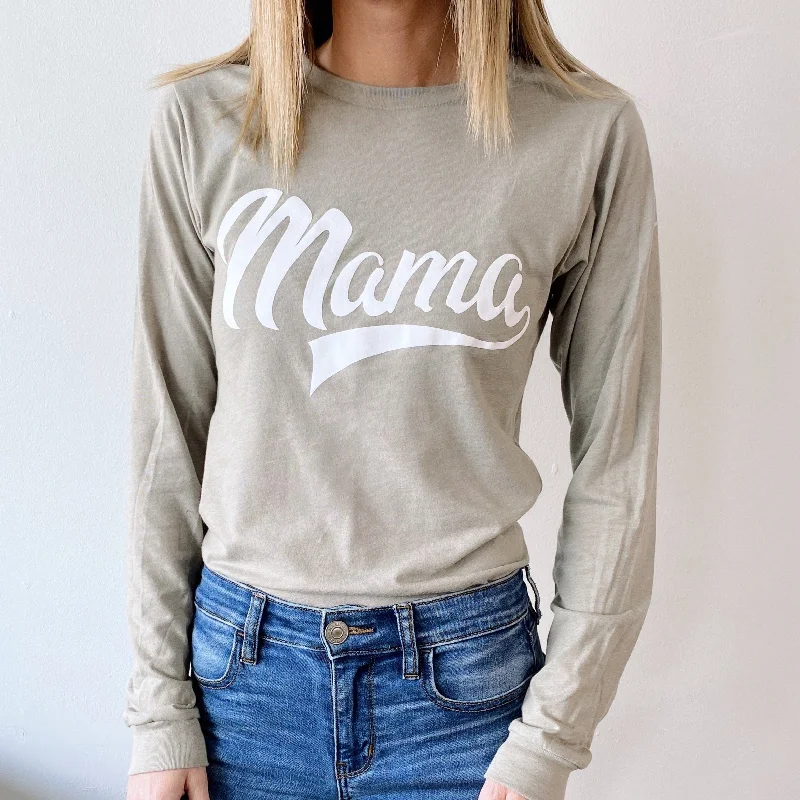 Women's Best Long Sleeve T-shirt -Mama Sporty • Stone Long Sleeve