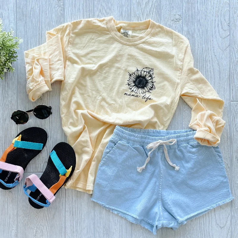 Women's Versatile Long Sleeve T-shirt -Mama Life • Sunflower Long Sleeve