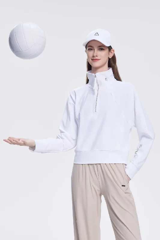 Women's Long Sleeve T-shirt for Busy Days -Maple Half Zip Long Sleeve