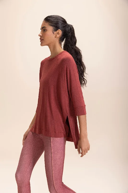 Women's Sleek Long Sleeve Shirt for Professional Look -ML Flow Long Sleeve T-Shirt