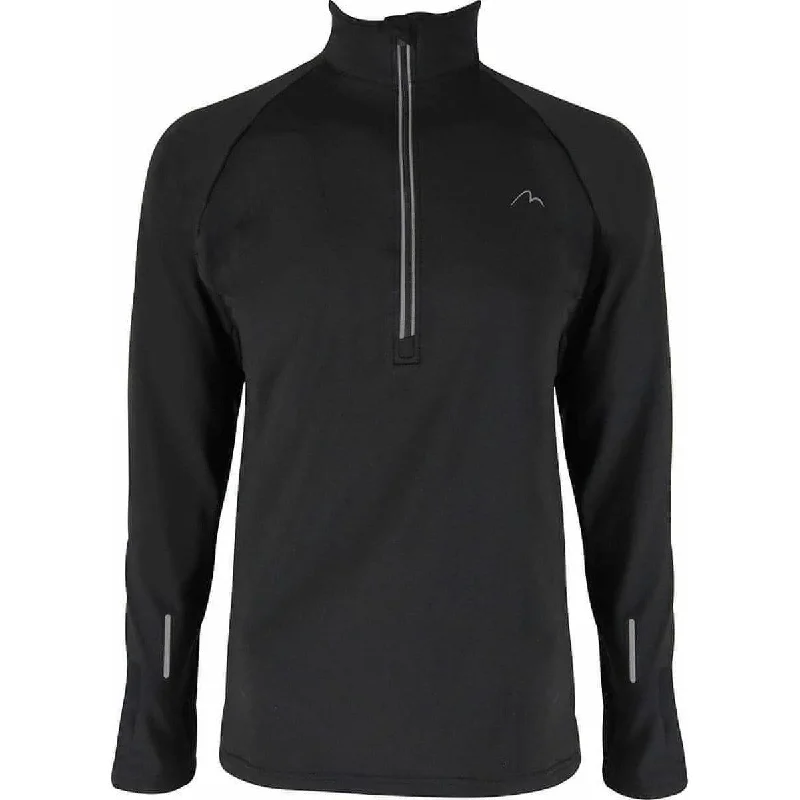 Women's Trendy Long Sleeve T-shirt -More Mile Alaska Half Zip Long Sleeve Mens Running Top - Black Women's Trendy Long Sleeve T-shirt -More Mile Alaska Half Zip Long Sleeve Mens Running Top - Black