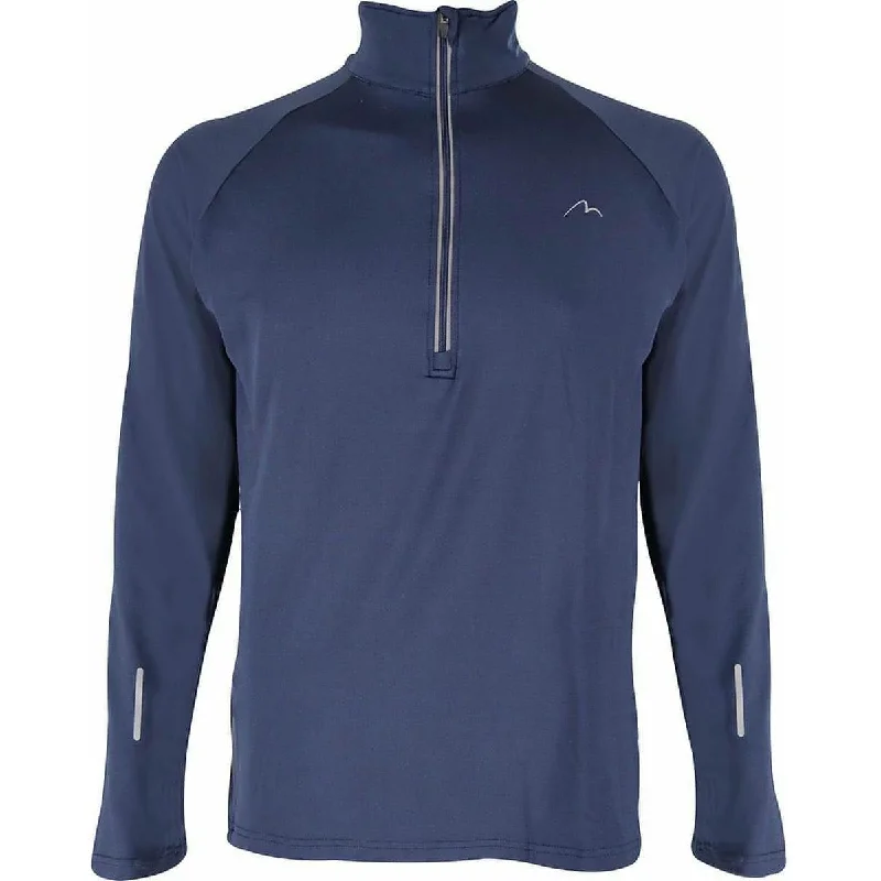 Women's Zip-up Long Sleeve T-shirt -More Mile Alaska Half Zip Long Sleeve Mens Running Top - Navy Women's Zip-up Long Sleeve T-shirt -More Mile Alaska Half Zip Long Sleeve Mens Running Top - Navy