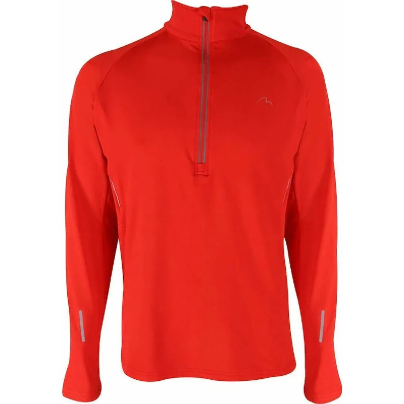 Women's Comfortable Long Sleeve Shirt -More Mile Alaska Half Zip Long Sleeve Mens Running Top - Red Women's Comfortable Long Sleeve Shirt -More Mile Alaska Half Zip Long Sleeve Mens Running Top - Red