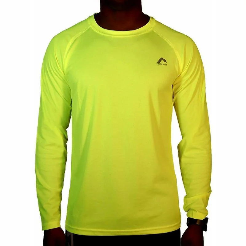 Women's Long Sleeve T-shirt with Stylish Neckline -More Mile Lumino Long Sleeve Mens Running Top - Yellow Women's Long Sleeve T-shirt with Stylish Neckline -More Mile Lumino Long Sleeve Mens Running Top - Yellow