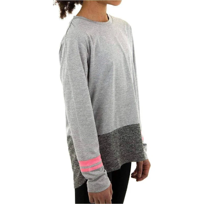 Women's Best Long Sleeve T-shirt -More Mile Marl Girls Long Sleeve Running Top - Grey Women's Best Long Sleeve T-shirt -More Mile Marl Girls Long Sleeve Running Top - Grey