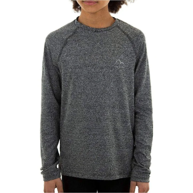 Women's Layered Long Sleeve T-shirt -More Mile Train To Run Girls Long Sleeve Running Top - Grey Women's Layered Long Sleeve T-shirt -More Mile Train To Run Girls Long Sleeve Running Top - Grey