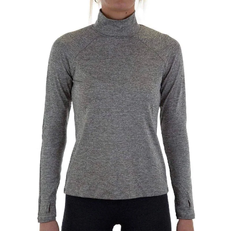 Women's Stylish Long Sleeve T-shirt for Evening -More Mile Train To Run Womens Long Sleeve Funnel Neck Running Top - Grey Women's Stylish Long Sleeve T-shirt for Evening -More Mile Train To Run Womens Long Sleeve Funnel Neck Running Top - Grey