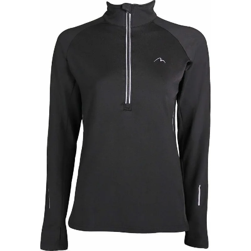 Women's All-season Long Sleeve T-shirt -More Mile Vancouver Half Zip Long Sleeve Womens Running Top - Black Women's All-season Long Sleeve T-shirt -More Mile Vancouver Half Zip Long Sleeve Womens Running Top - Black