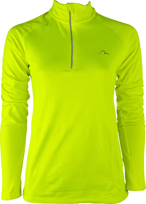 Trendy Women's Long Sleeve T-shirt -More Mile Vivid Half Zip Long Sleeve Womens Running Top - Yellow
