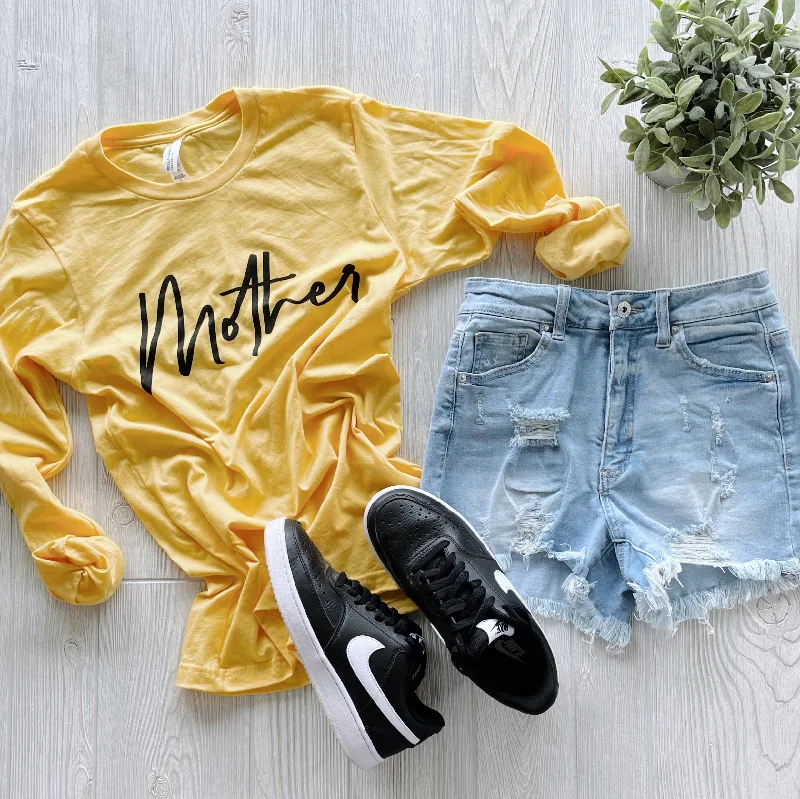 Women's Warm Casual Long Sleeve T-shirt -Mother • Lemon Long Sleeve
