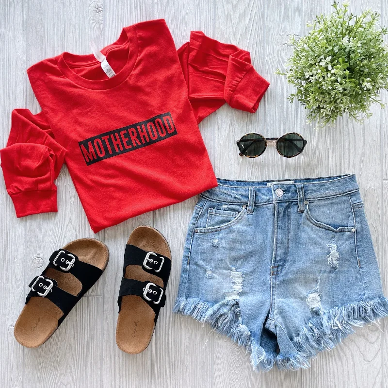 Women's All-season Long Sleeve T-shirt -MOTHERHOOD • Poppy Long Sleeve