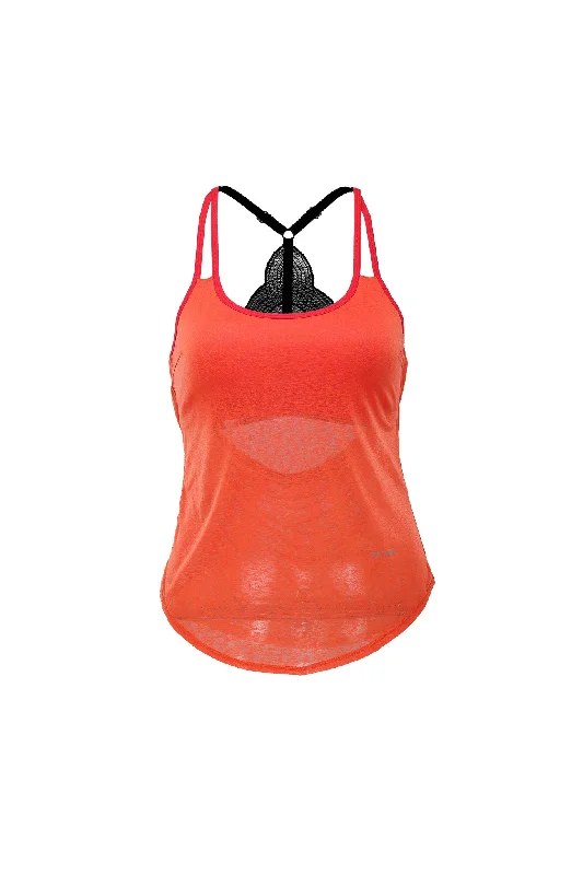 Women's Silk Camis for Sleep -Metro Training Lace Tank - Orange
