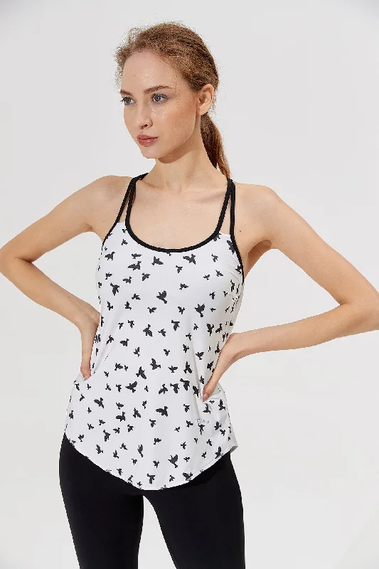 Women's Long Sleeve to Tank Top Combo -Lace Tank Top Birds