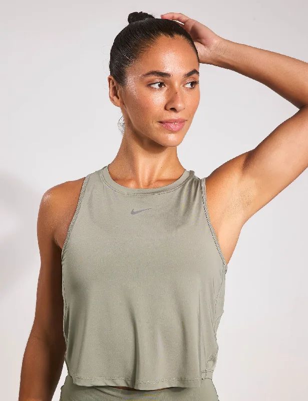 Women's Tank Tops for Busy Workdays -One Classic Dri-FIT Cropped Tank Top - Light Army/Black
