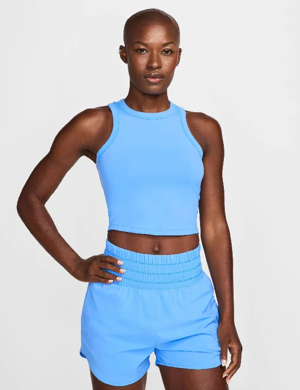 Women's Cami Tops for Layering Over -One Fitted Dri-FIT Cropped Tank Top - University Blue/Black