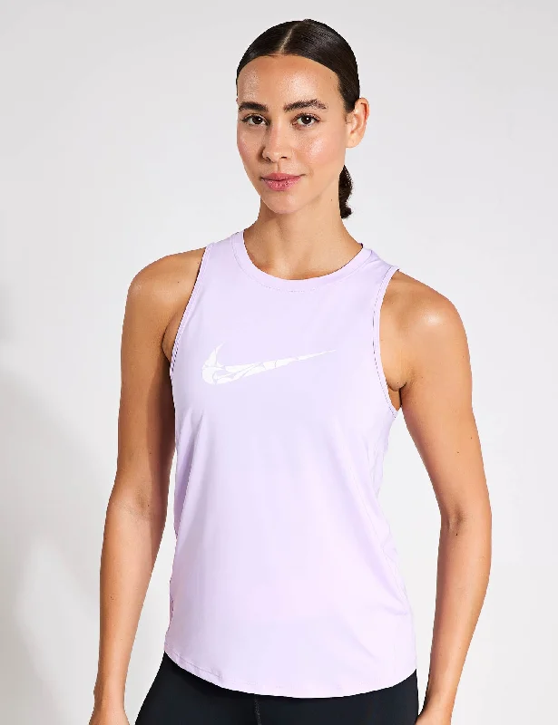 Women's Soft and Stylish Tank Tops -One Graphic Running Tank Top - Lilac Bloom/White