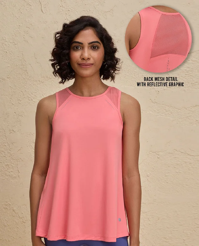 Women's Casual Tank Tops for Everyday Use -Nykd By Nykaa Quick Dry Longline Workout Tank Top -NYK032-Orange