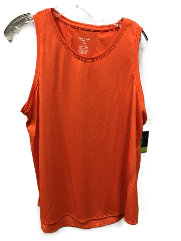 Women's Elegant Camisoles -Orange Athletic Tank Top By Tek Gear, Size: 1x