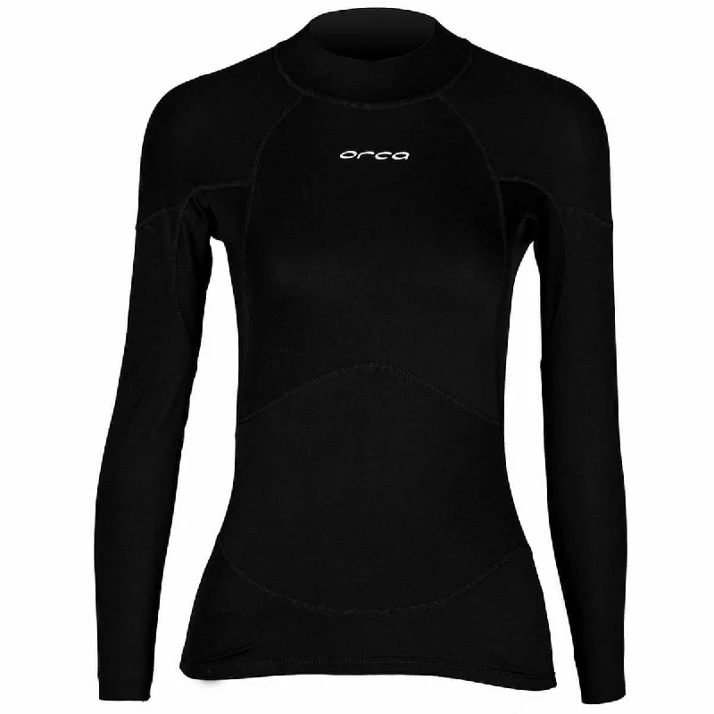 Women's Loose Long Sleeve T-shirt for Easy Wear -Orca Neoprene Long Sleeve Womens Base Layer Top - Black