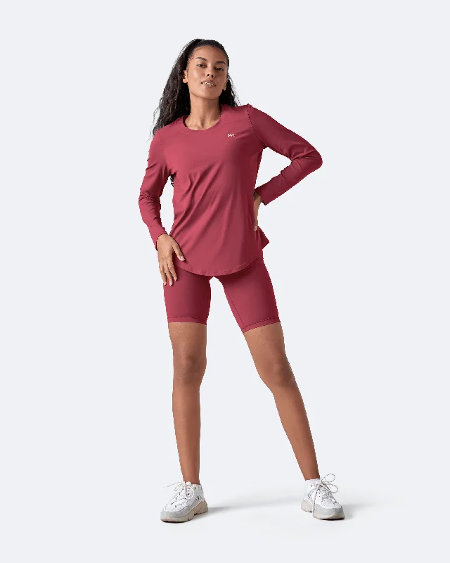 Women's Cotton Long Sleeve T-shirt -Passionate Red Long Sleeve