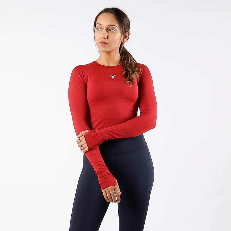 Women's Short Long Sleeve T-shirt for Summer -Performance Long Sleeve Crop Top