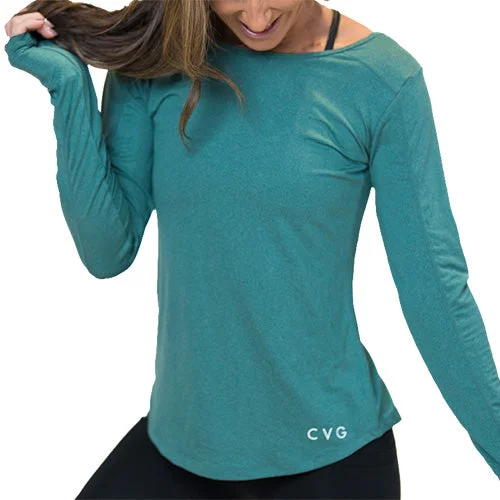Women's Classic Long Sleeve T-shirt for Every Season -Performance Long Sleeve Shirt | Sea Green Women's Classic Long Sleeve T-shirt for Every Season -Performance Long Sleeve Shirt | Sea Green