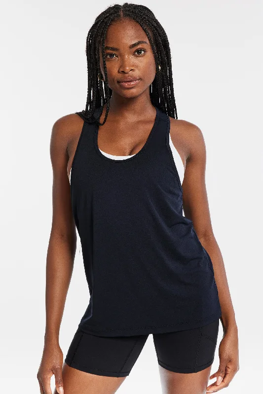 Women's Casual Tank Tops for Everyday Use -Featherweight Tank - Black