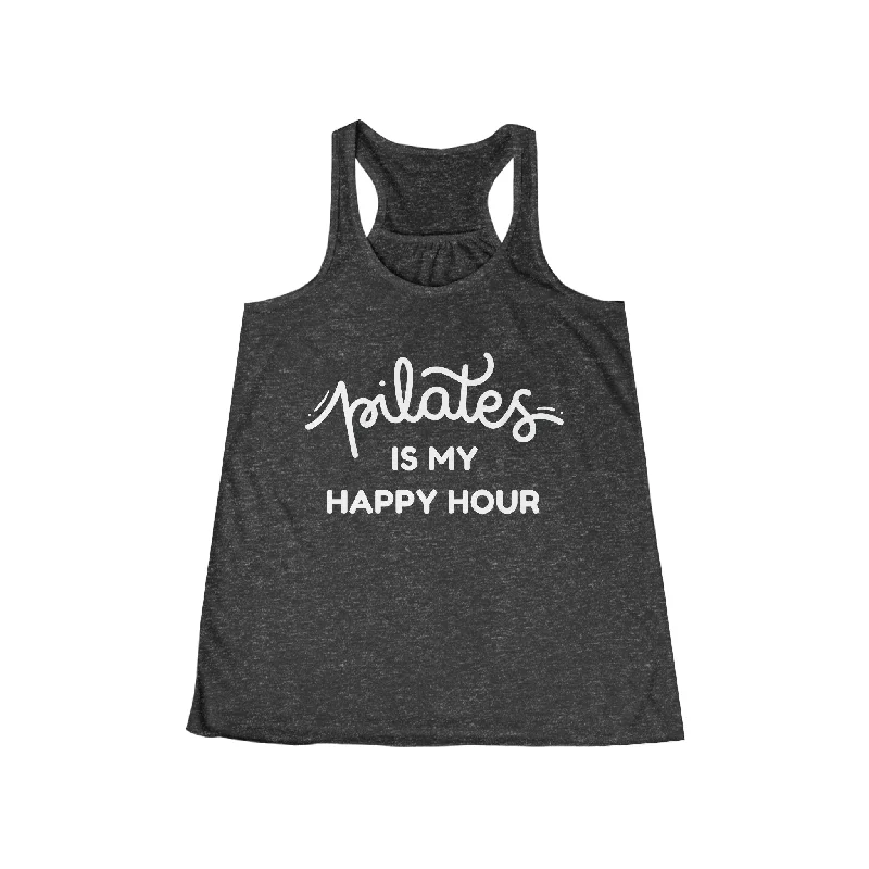 Women's Satin Camisoles -Pilates Is My Happy Hour Tank Top