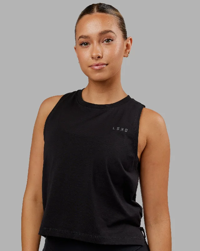Women's Cropped Tank Tops -Deluxe PimaFLX Tank - Black