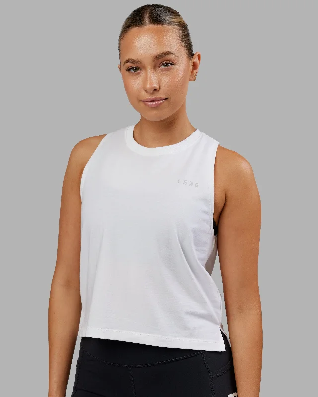 Women's Ribbed Tank Tops -Deluxe PimaFLX Tank - White