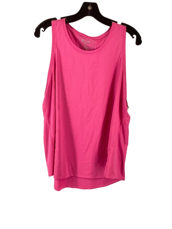 Women's Round Neck Tank Tops -Pink Athletic Tank Top Tek Gear, Size 1x