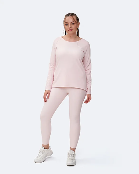 Women's White Long Sleeve T-shirt -Pink Vanilla Long Sleeve
