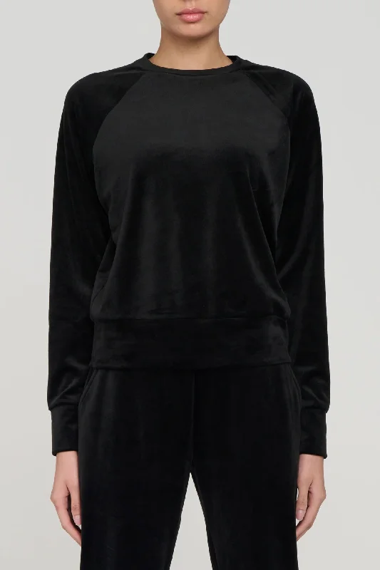 Women's Stylish Long Sleeve T-shirt for Evening -Poise Velour Long Sleeve