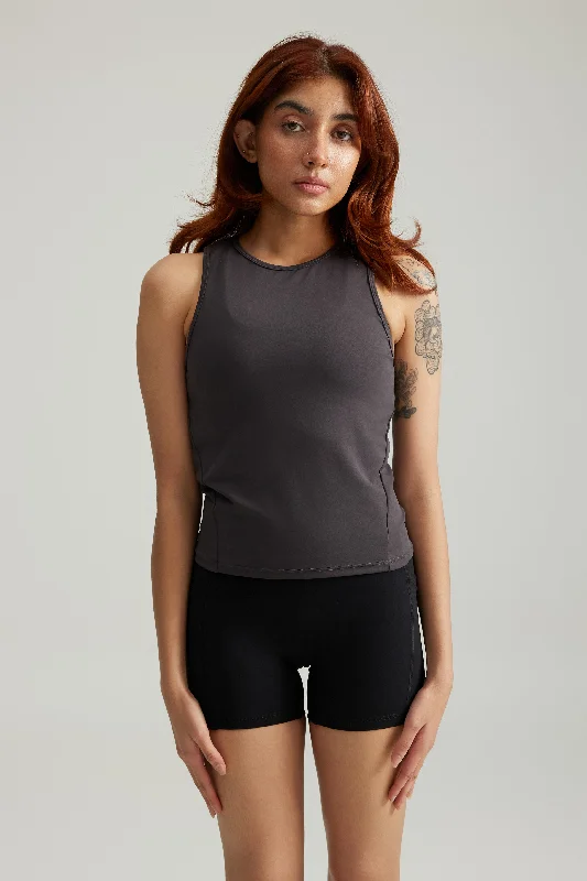 Women's Cutout Tank Tops -Sunday Tank in Truffle