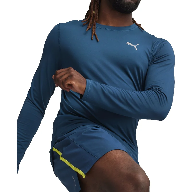Women's Minimalist Long Sleeve T-shirt -Puma Run Cloudspun Long Sleeve Mens Running Top - Blue