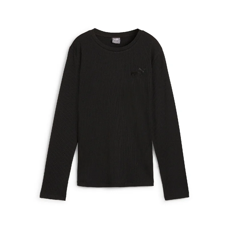 Women's Cozy Long Sleeve T-shirt for Lounge Wear -PUMA Women's ESS ELEVATED Long Sleeve Top Women's Cozy Long Sleeve T-shirt for Lounge Wear -PUMA Women's ESS ELEVATED Long Sleeve Top