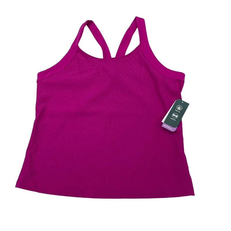 Women's Trendy Tank Tops for Work -PURPLE ATHLETIC TANK TOP by MTA PRO Size:1X