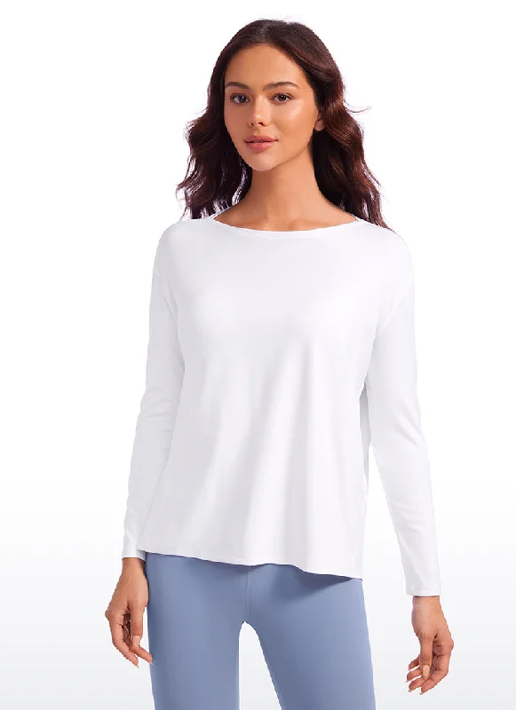 Women's Comfortable Long Sleeve Shirt for Hot Weather -Butterluxe-Light Hip Length Back Hem Long Sleeves Women's Comfortable Long Sleeve Shirt for Hot Weather -Butterluxe-Light Hip Length Back Hem Long Sleeves