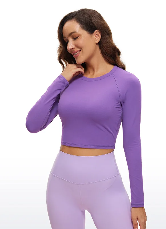 Women's All-weather Long Sleeve Shirt for Easy Style -Brushed Long Sleeve Cropped High Neck Women's All-weather Long Sleeve Shirt for Easy Style -Brushed Long Sleeve Cropped High Neck