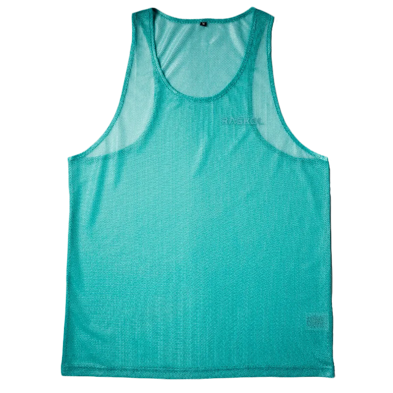 Women's Strappy Tank Tops for Daily Wear -RASKOL Teal MESH Tank Top (LIMITED EDITION)