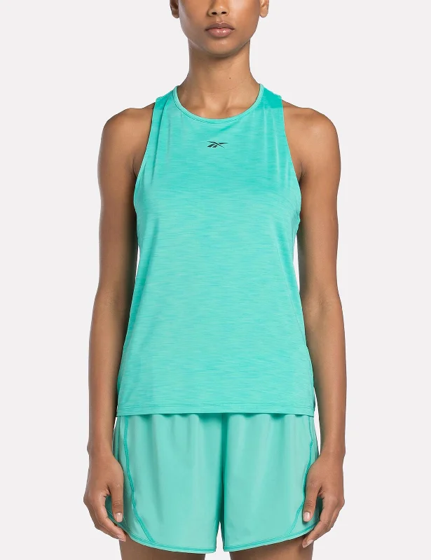 Women's Relaxed Tank Tops with Comfort -Reebok Chill Athletic Tank Top - Unleashed Green