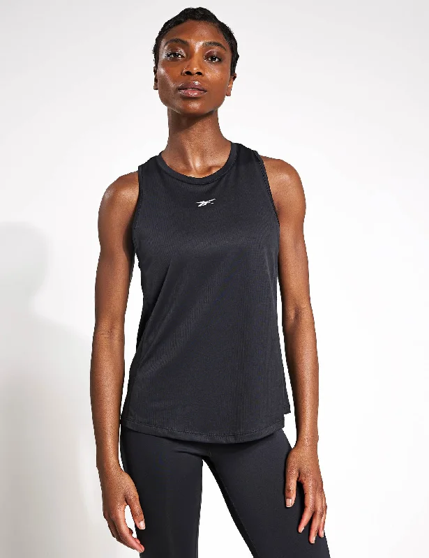 Women's Comfortable Tank Tops with Stretch -Running Speedwick Tank Top - Night Black