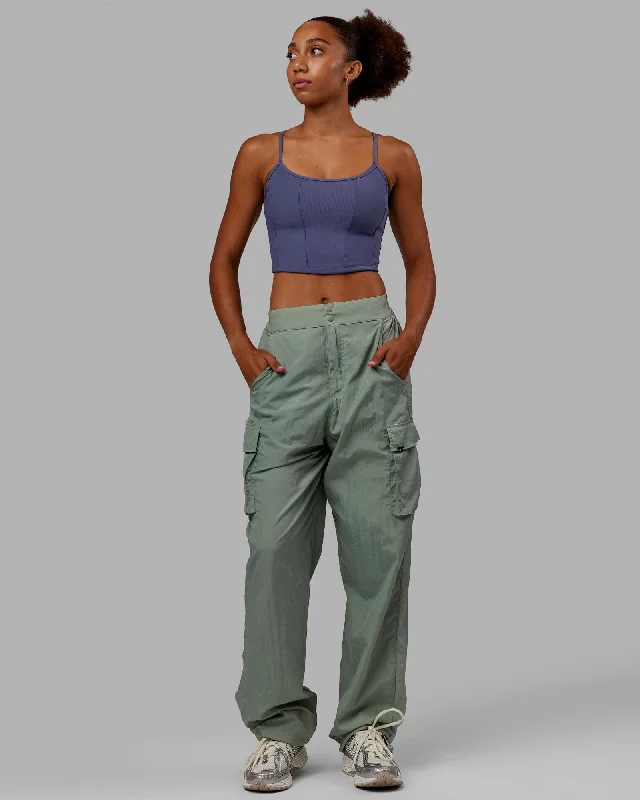 Women's Tank Tops for Vacation -Resistance Ribbed Shelf Bra Performance Tank - Future Dusk