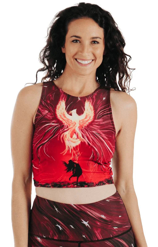 Women's High Neck Camis for Cooler Days -Ready or Knot Tank - Phoenix Rising